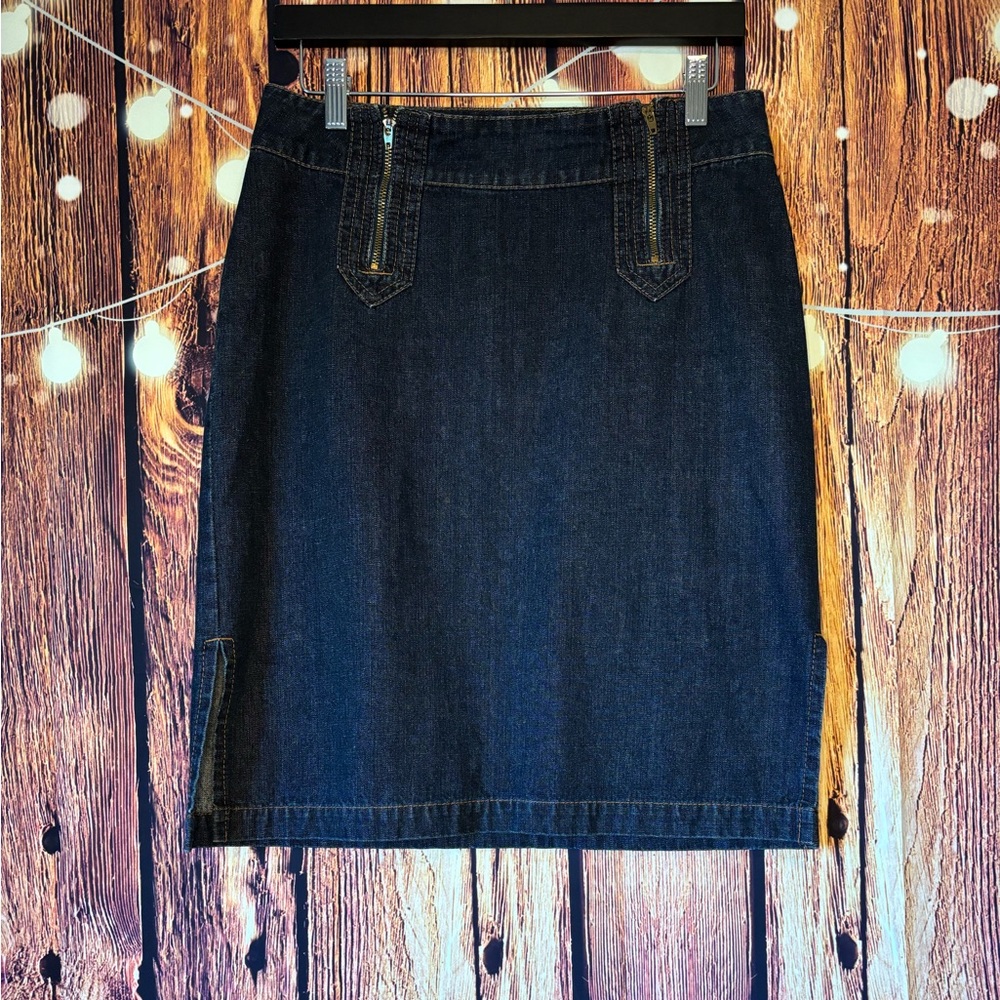 DKNY Denim Dark Blue Pencil Skirt